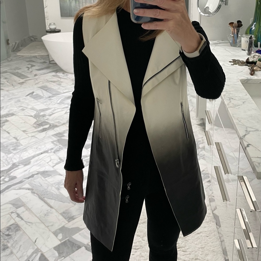 Lafayette 148 ombré leather vest